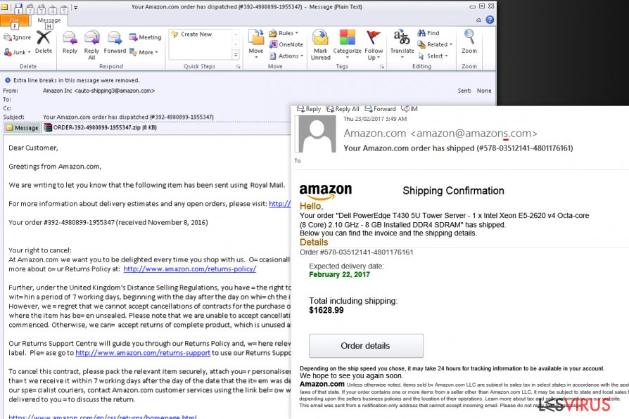 Amazon email scams
