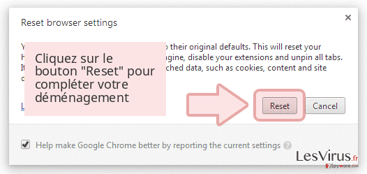Cliquez sur le bouton 'Reset' pour compléter votre déménagement Cliquez sur le bouton 'Reset' pour compléter votre déménagement