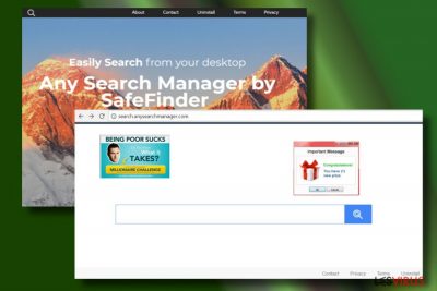 Présentation d’un navigateur web piraté par Any Search Manager