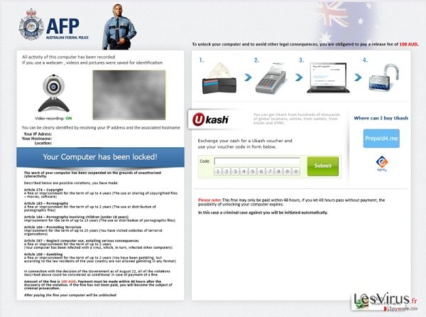 Australian Federal Police Ukash virus instantané Australian Federal Police Ukash virus instantané