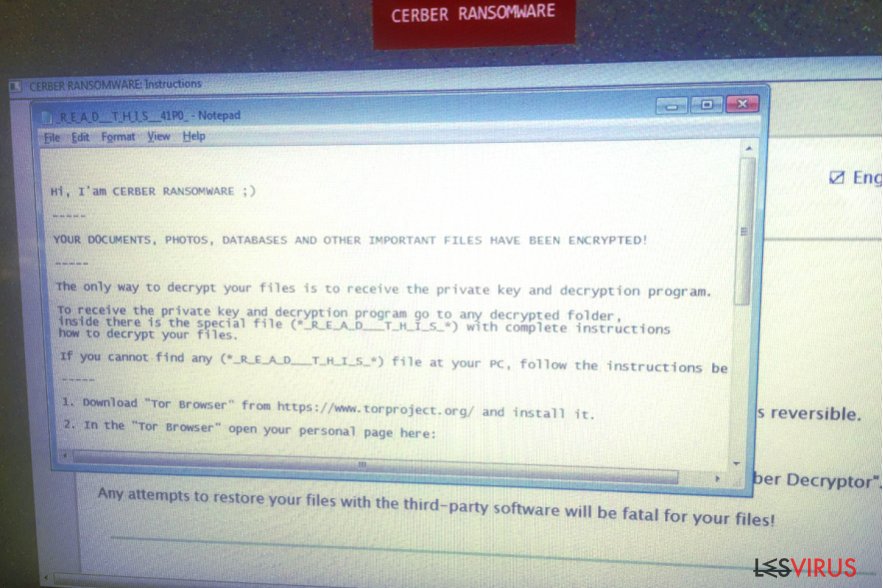 Le virus Cerber instantané Le virus Cerber instantané