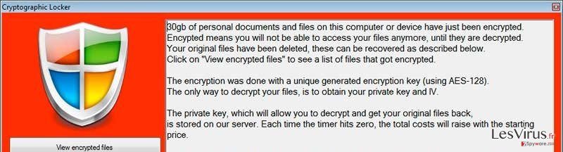 Cryptographic Locker virus instantané Cryptographic Locker virus instantané