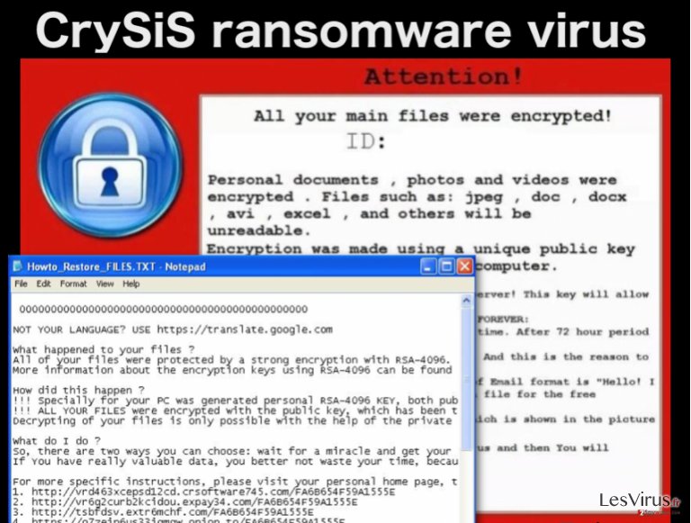 Le virus ransomware CrySiS instantané Le virus ransomware CrySiS instantané