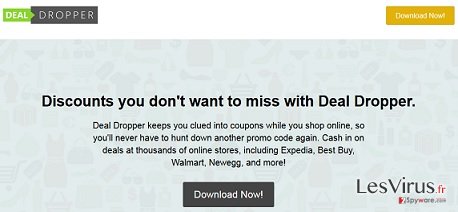 Deal Dropper pop-up ads instantané Deal Dropper pop-up ads instantané
