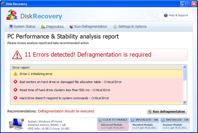 Disk Recovery instantané Disk Recovery instantané