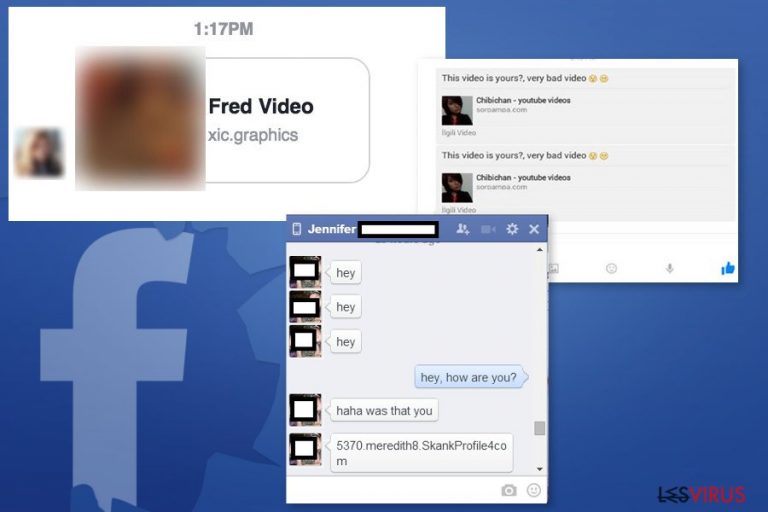 Des exemples du virus Facebook Message
