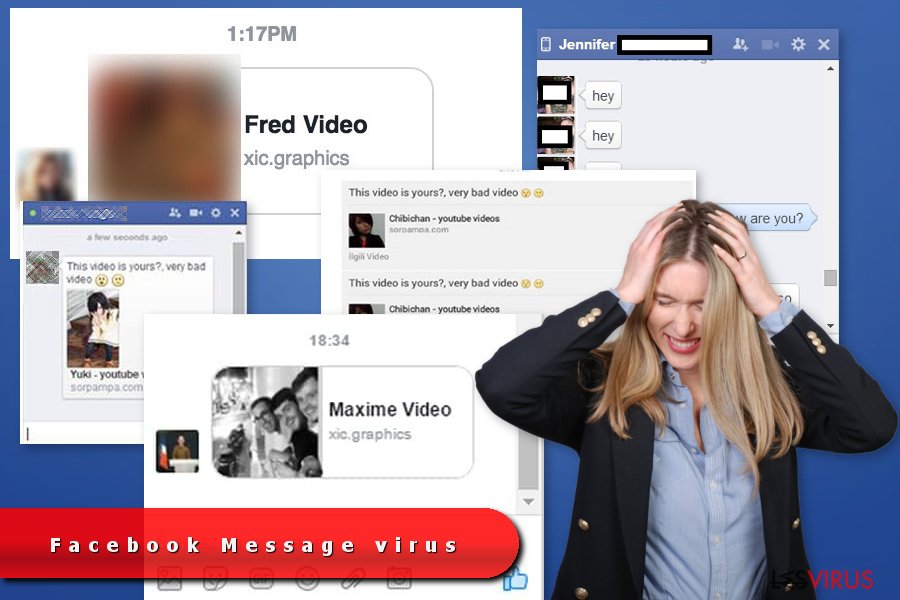 Des exemples du virus Facebook Messenger