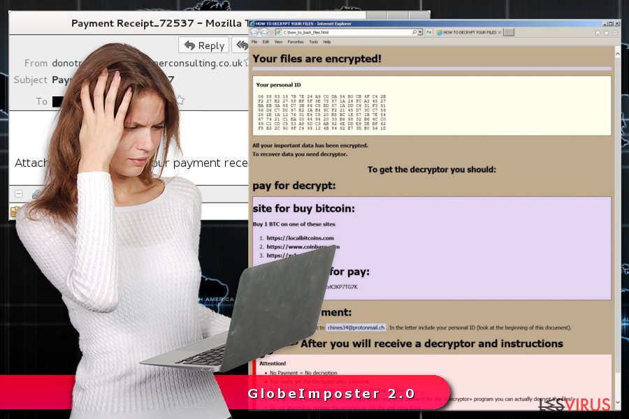 Une image du virus rançongiciel GlobeImposter 2.0