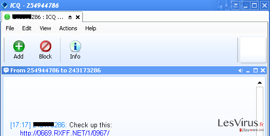 ICQ virus instantané ICQ virus instantané