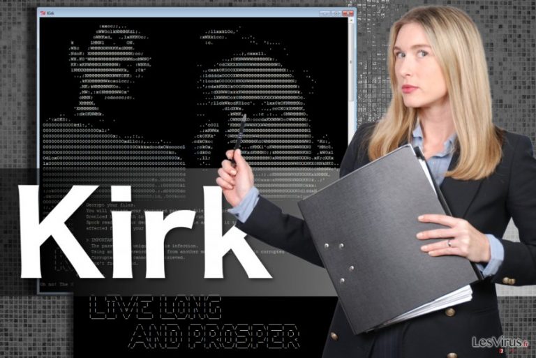 Illustration du virus rançongiciel Kirk