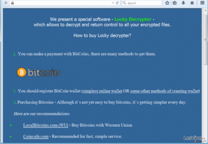 Le virus Locky ransomware instantané Le virus Locky ransomware instantané