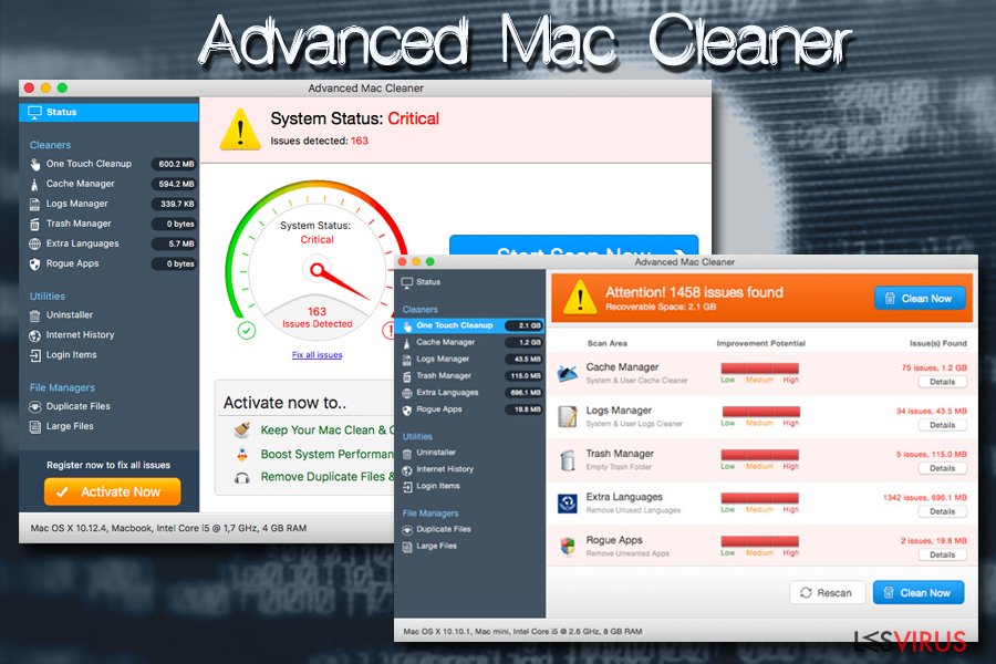 Advanced Mac Cleaner pour virus Mac