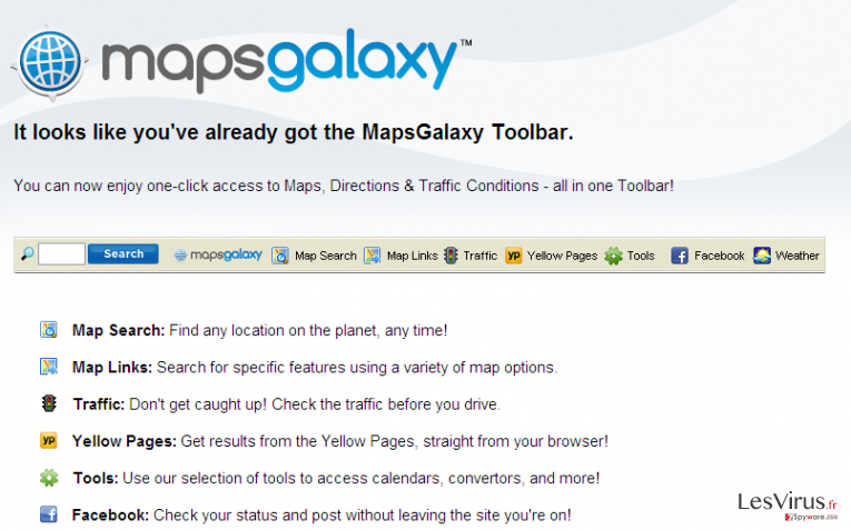MapsGalaxy Toolbar instantané MapsGalaxy Toolbar instantané