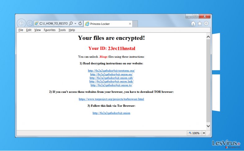 Le virus rançongiciel Princess Locker instantané Le virus rançongiciel Princess Locker instantané