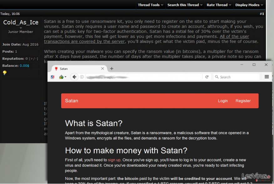 Le virus rançongiciel Satan instantané Le virus rançongiciel Satan instantané