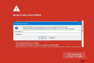 Capture d’écran de Mozilla Firefox Critical ERROR