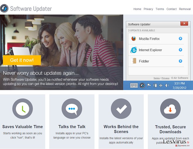 L'adware Software Updater instantané L'adware Software Updater instantané