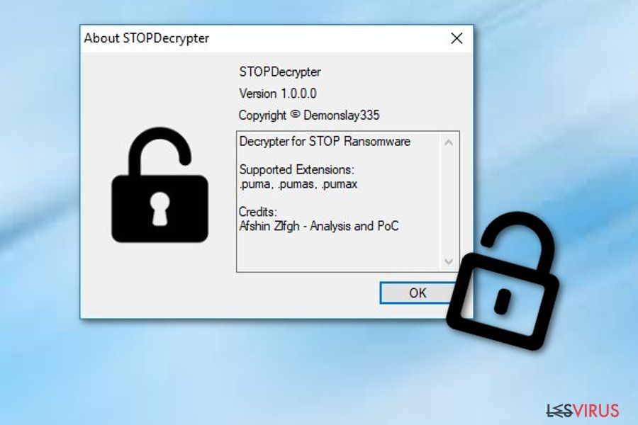 l'utilitaire de décryptage du ransomware STOP