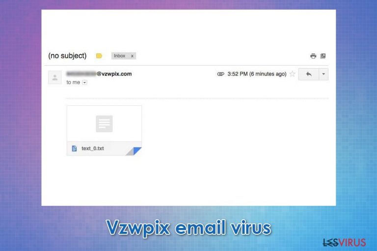 Le virus du courrier électronique Vzwpix