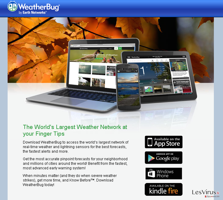 Annonces de WeatherBug instantané Annonces de WeatherBug instantané
