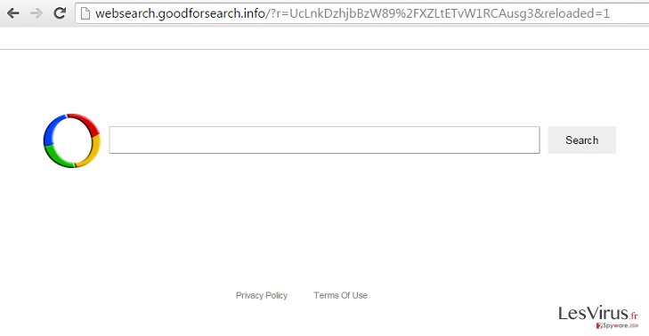 Websearch.goodforsearch.info virus instantané Websearch.goodforsearch.info virus instantané