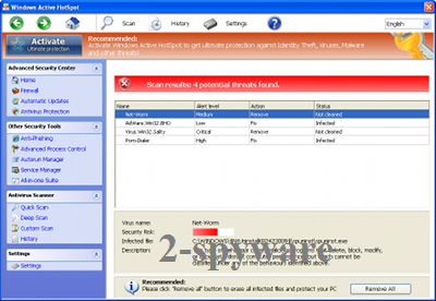 Windows Active HotSpot instantané Windows Active HotSpot instantané