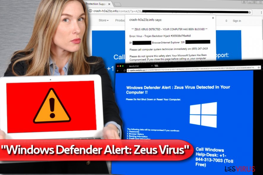 « Windows Defender Alert: Zeus Virus » Tech Support Scam