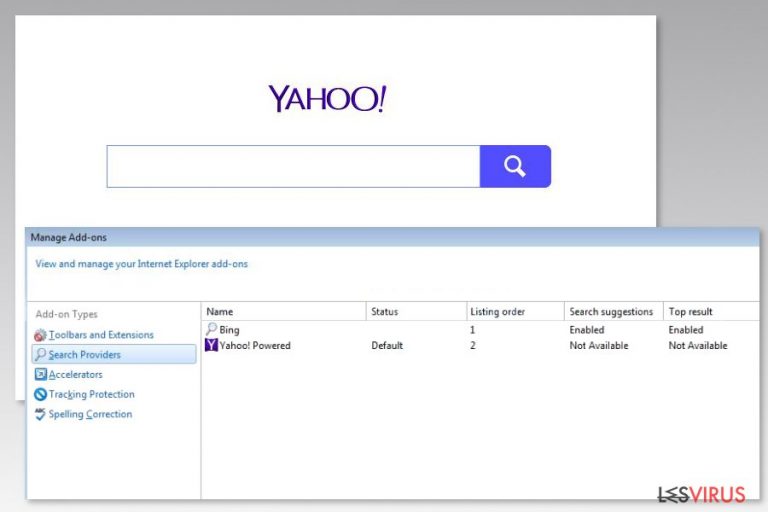 Image du virus Yahoo Powered