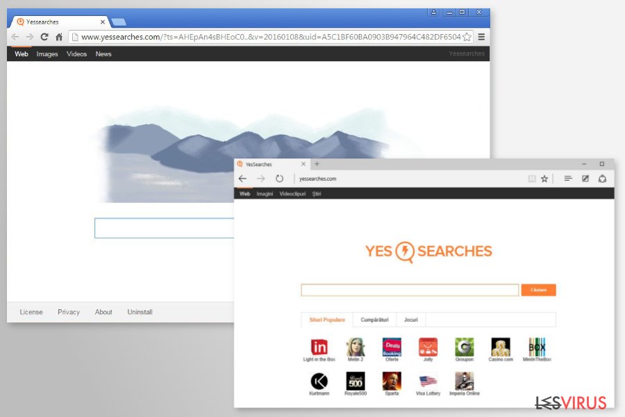 La redirection YesSearches.com instantané La redirection YesSearches.com instantané